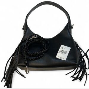 Coach Brooklyn 23 Black Leather Fringe Shoulder Bag